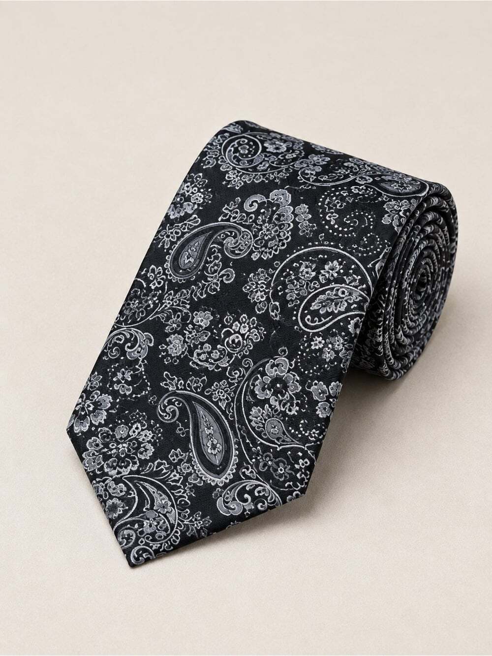 Oakton Black Paisley Men's Tie Classic Formal Accessory Wedding Business